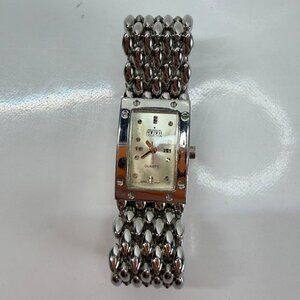 Aviva Collection Rectangular Quartz Watch – Stainless Steel Bracelet